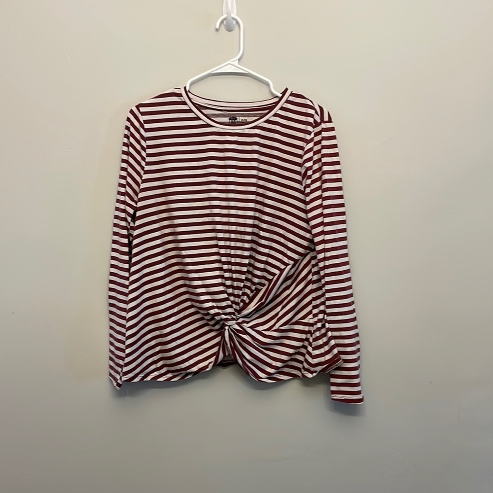 Route 66 long sleeved red striped shirt